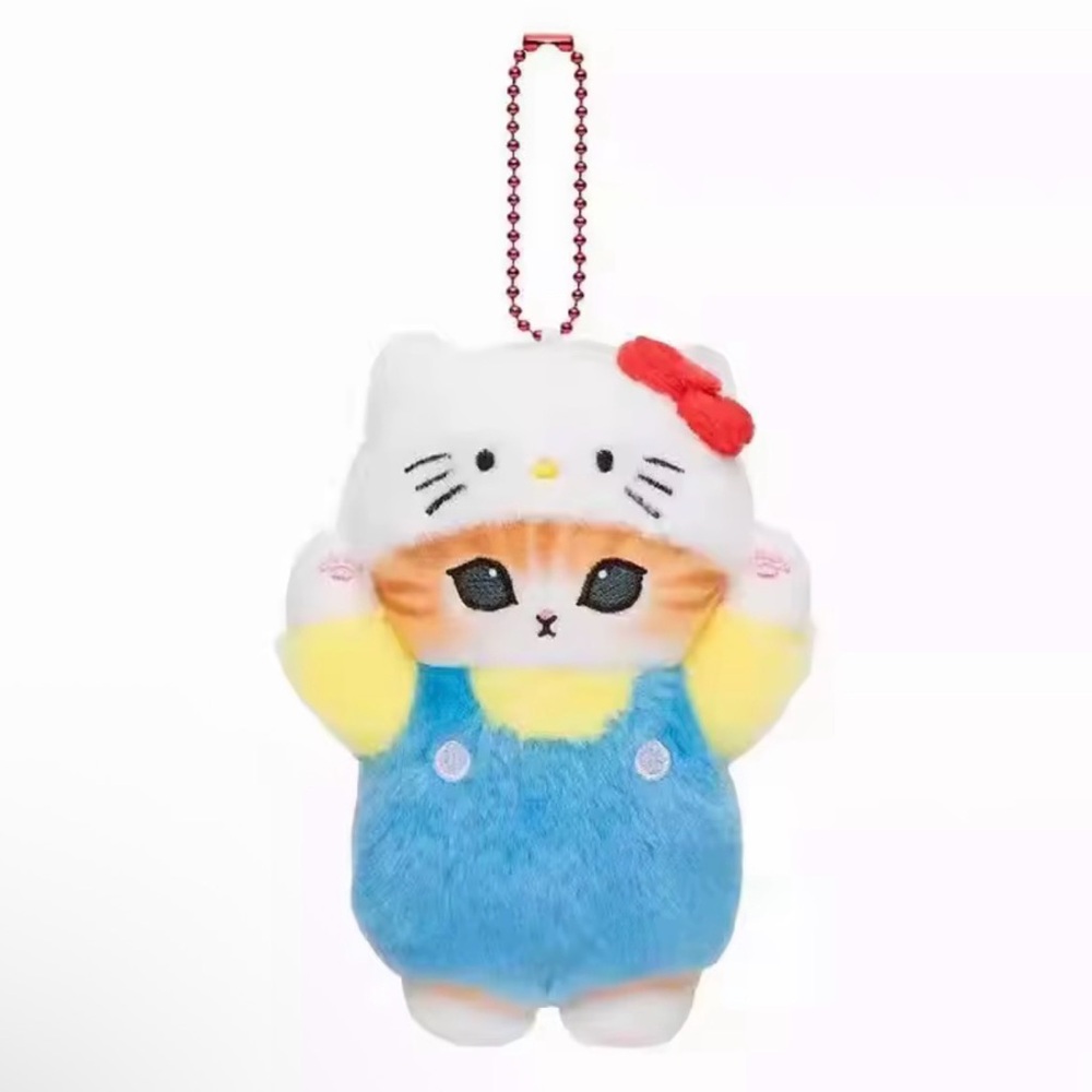 Hello kitty  Plush Keychain with Red and Blue Outfit